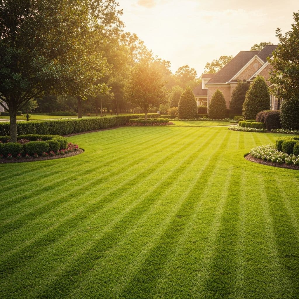 Beautiful manicured lawn in Huntsville Alabama